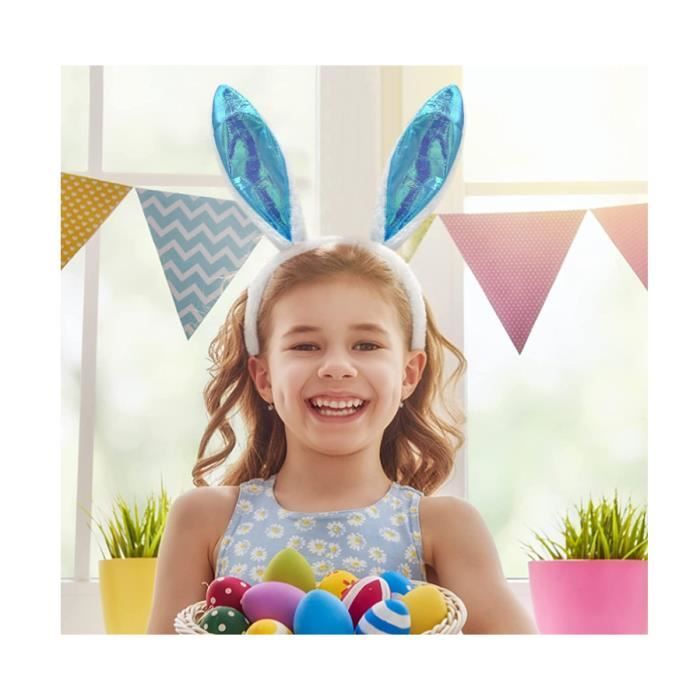 VBKITW Bandeau Oreilles De Lapin En Peluche - Serre-tête Pliable Et Ajustable Pour Enfants Et Adultes - Accessoire Carnaval, Pâques Ou Fête - Fourrure Douce