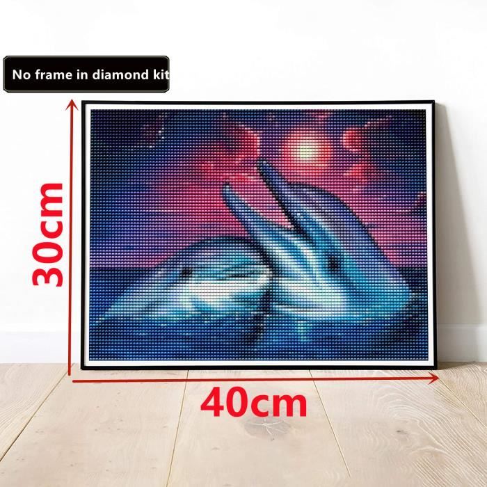 LUSandy Kit De Peinture Diamant 5D à Faire Soi-même Pour Adultes - Motif Dauphin Romantique - Décoration Murale - Cadeau - 30,5 X 30,5 Cm - Amoureux