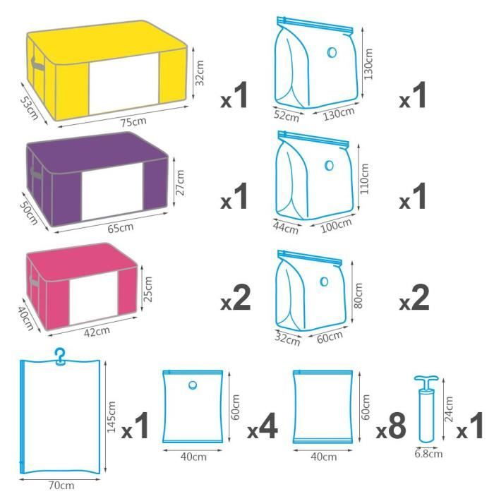 Lot De 5 Sacs De Rangement Sous Vide TecTake 40x60cm - Économie D'espace Jusqu'à 75%, Pour Vêtements, Couettes, Voyages