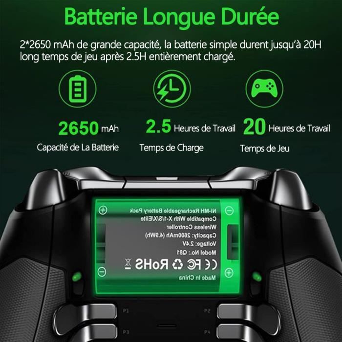 4 x 2000mAh Batterie Xbox pour Manettes Xbox Series/One/Elite, 3-3
