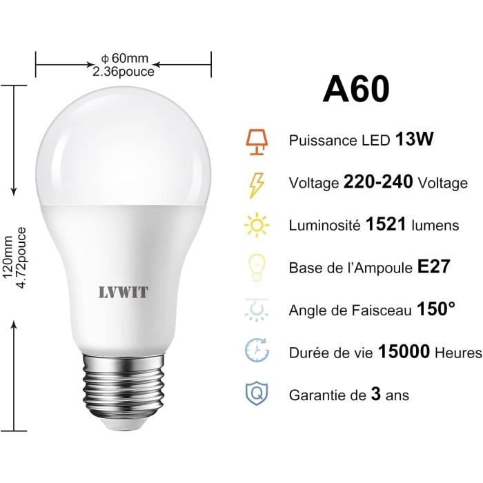 13W E27 Ampoule Led, Equivalent À Ampoule Incandescence 100W, 1521Lm — free download