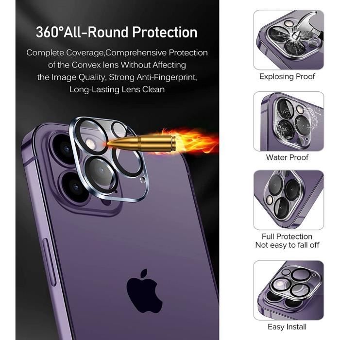 Protection Caméra d'Objectif en Verre Trempé pour iPhone 14 Pro (6