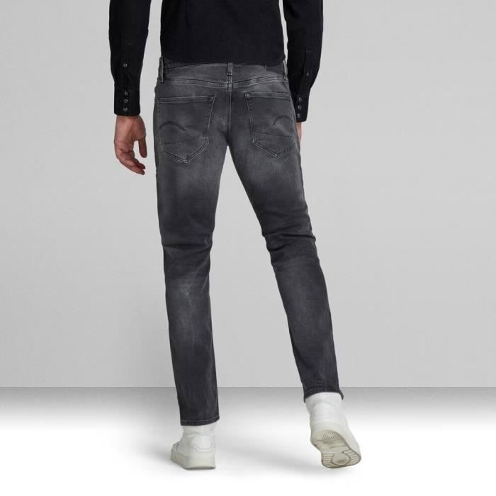 Jeans G star 3301 Slim G STAR Homme Gris Fonce Coupe Slim Taille Standard