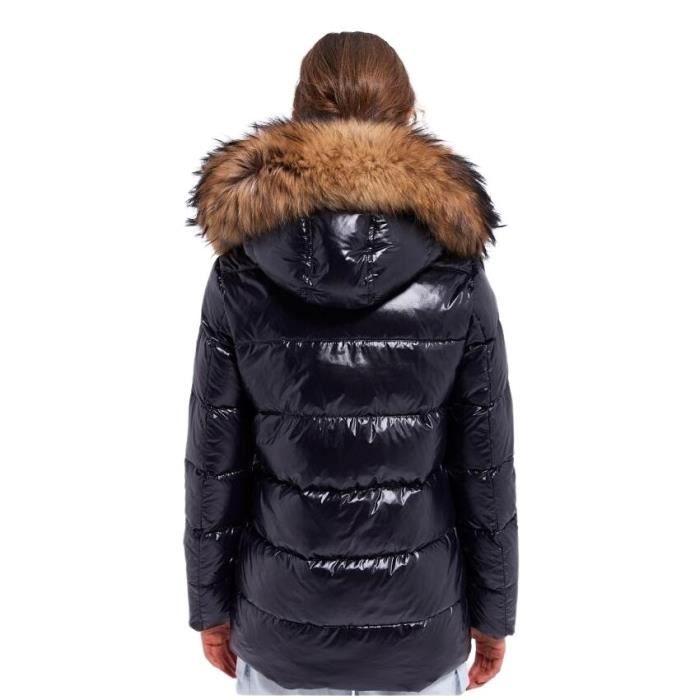 Doudoune avec fourrure femme Pyrenex Authentic Shiny black black