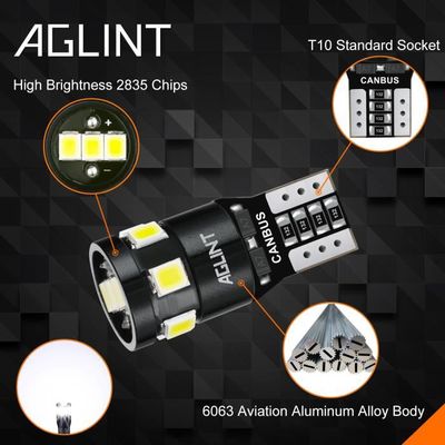 AGLINT 4PCS T10 W5W Ampoule LED CANBUS Anti Erreur 194 168 2825 10SMD 12V  Voiture Ampoule de Plaque D'immatriculation Blanc - Cdiscount Auto