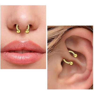 Anneau De Septum 16G (1.2mm) En Acier 316L Avec CZ Transparent - Diamètre Intérieur 8 Ou 10 Mm, Fermoir Clicker - Bijou Piercing Pour Femme/homme