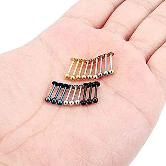 Piercing Brillantino Tondo In Acciaio Helix Trago Labbra - Foto 4