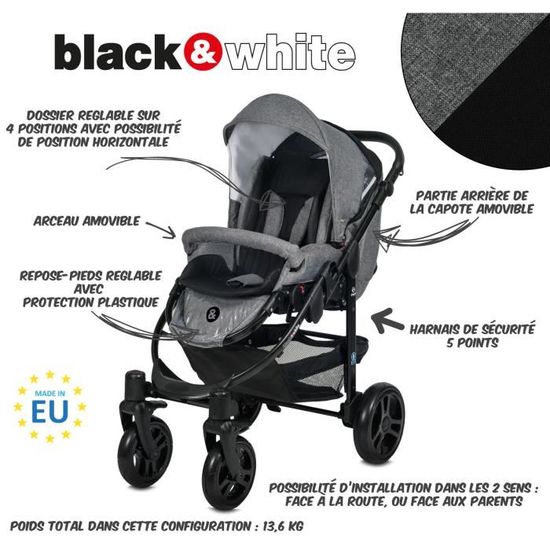 Poussette trio 3 en 1 b&w bleu marine online