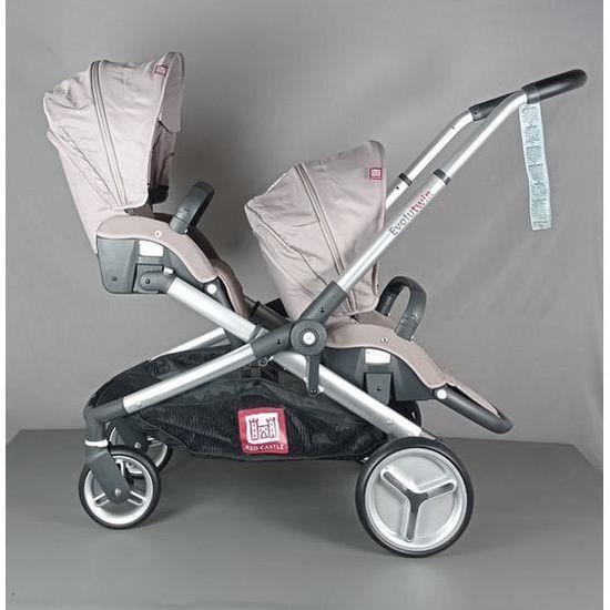 Red castle poussette deals double evolutwin taupe