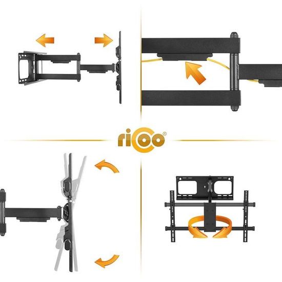 Support Mural TV RICOO N2122 - Inclinable 23-42 Pouces - Universel Pour LCD/LED/OLED