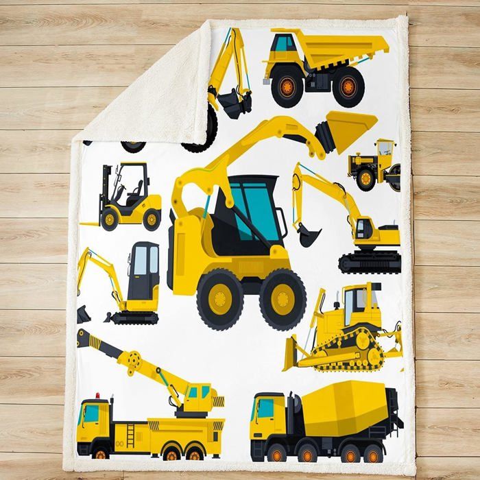 Couverture à Capuche Enfants – Sweat Géant Avec Voitures, Tracteurs, Super Doux Et Chaud