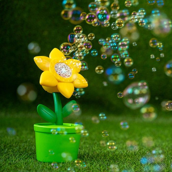 Machine à Bulles Automatique Enfant - Pistolet à Bulles Fleur Magique Bleu - Plus De 10 000 Bulles/Min - Idéal Anniversaire Et Fêtes