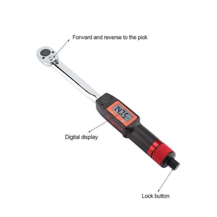Clé dynamométrique à affichage numérique avec connecteur 1-2 pouce clé à  angle numérique pour atelier 30-150Ft.-Lb (40-200N-m)-LAV - Cdiscount  Bricolage