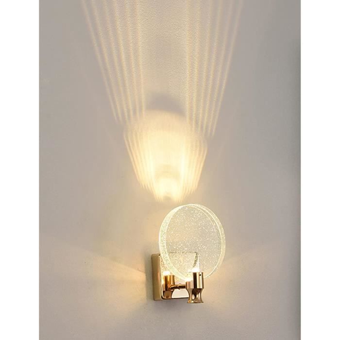 YHQSYKS Appliques murales en cristal à intensité variable Lampes de chevet  murales d'intérieur LED Appareils d'éclairage de vanité en forme d'anneau  pour salon Cuisine Porche Balcon : : Luminaires et Éclairage