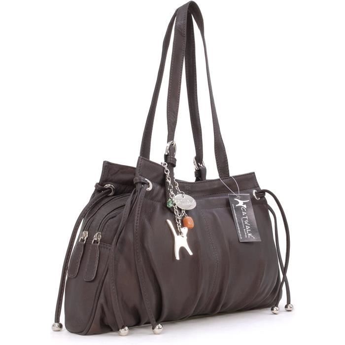 Catwalk Collection Handbags Cuir Veritable Sac a Main Sac porte epaule Femme ALICE