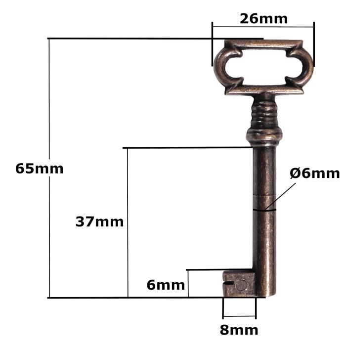 Ancienne Clé De Serrure Française N°19 – Fer Forgé, Déco Maison Vintage, état Neuf