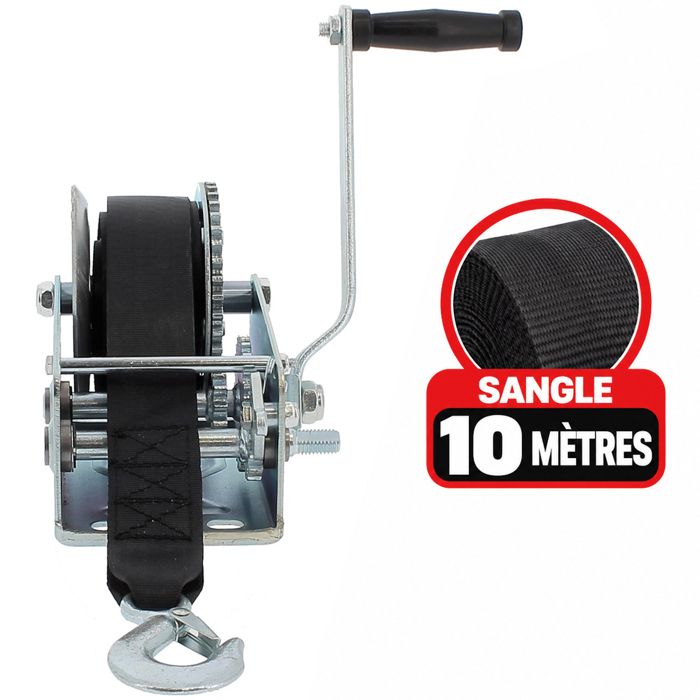 Treuil Robuste de 1200lbs avec Sangle de 8M, Treuil d'engrenage de Câble à Manivelle pour Remorque de Bateau Treuil Robuste de 1200lbs avec Sangle de 8M, Treuil d'engrenage de Câble à Manivelle pour Remorque de Bateau