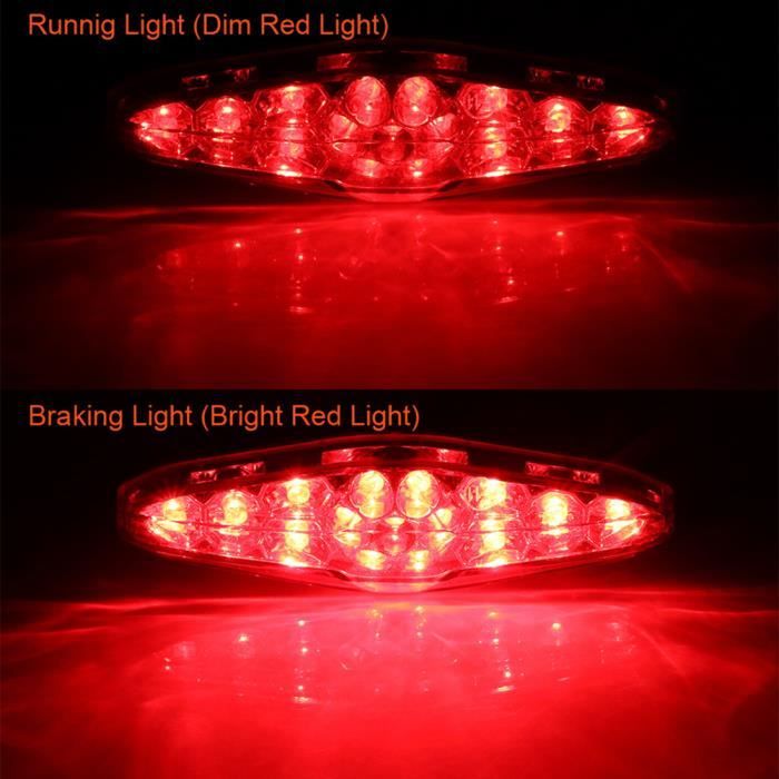 Feu Arrière LED Moto Pour Harley-Davidson - Feu Stop Rouge/Noir - Installation Plug And Play