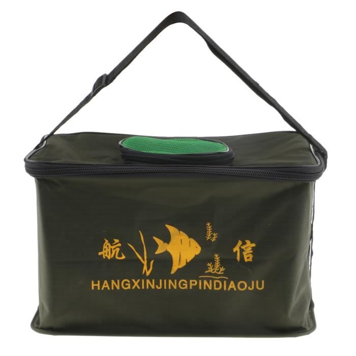 Seau De Pêche EVA Pliable – 50cm, 39L, Imperméable, Avec Poignée Et Poches, Orange, Pour Poissons Vivants