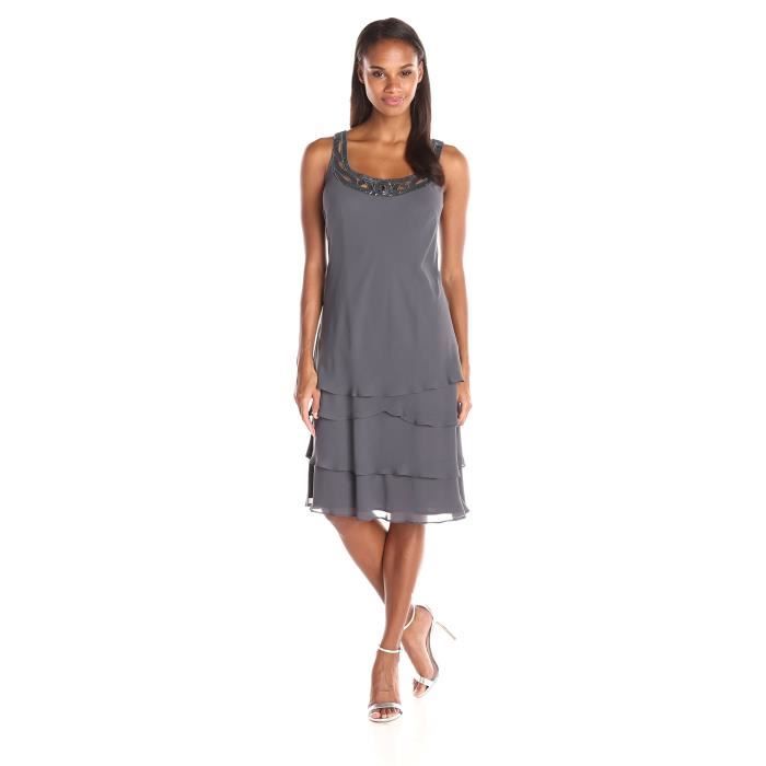 Robe MGST1 etagee embellie femme Taille 44 Bleu Cdiscount Pret a Porter