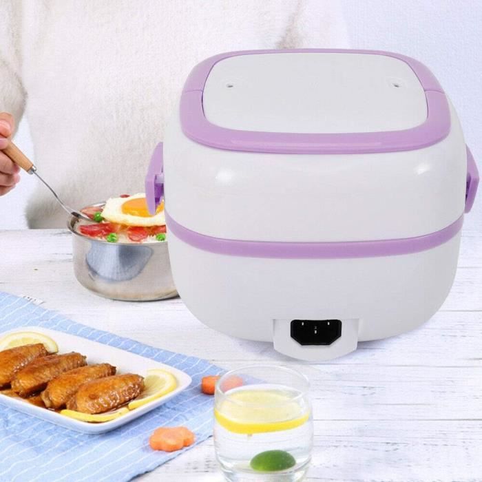 Boîte Repas Chauffante électrique 1.2L Avec Batterie 21000mAh - USB, Inox 304, Réglable, Pour Bureau/chantier