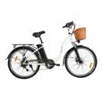 DYU C6 - Vélos électriques urbains - Roues 26*1.95" - Moteur 350W - Batterie 36v 12.5Ah - SHIMANO 7 Speed - Autonomie 70KM - Blanc-3
