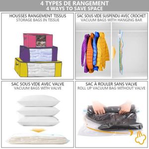 Sacs de rangement sous vide extra larges (100 × 120 cm) pour vêtements