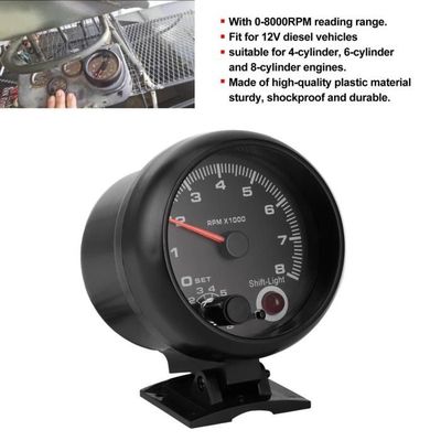 Compte Voiture Chrome,Tachymètre 4 Cylindres,Tachymètre