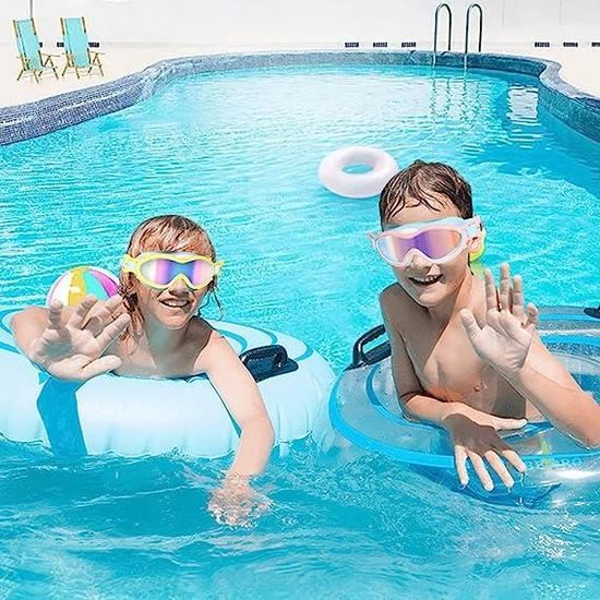 Lunette Piscine Enfant (4-12 Ans), Lunettes de Natation Anti