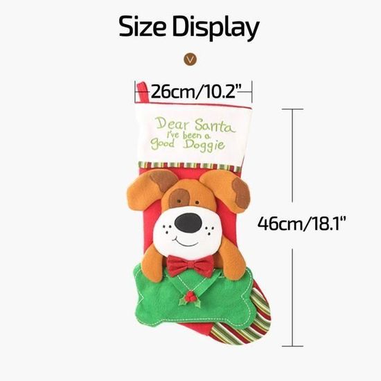 Chaussette De Noel Bas De Noel Cadeau Decoration Chiot Bo16144 Achat Vente Chaussette De Noel Cdiscount
