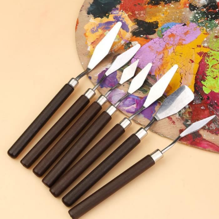 Moule,Couteaux Palette en acier inoxydable pour artiste, ensemble d'outils  de peinture à l'huile, spatule grattoir couteau de - Cdiscount Maison