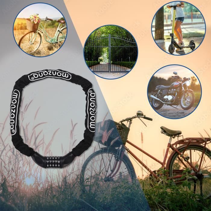 Cadenas haute sécurité à combinaison à 4 chiffres pour vélo