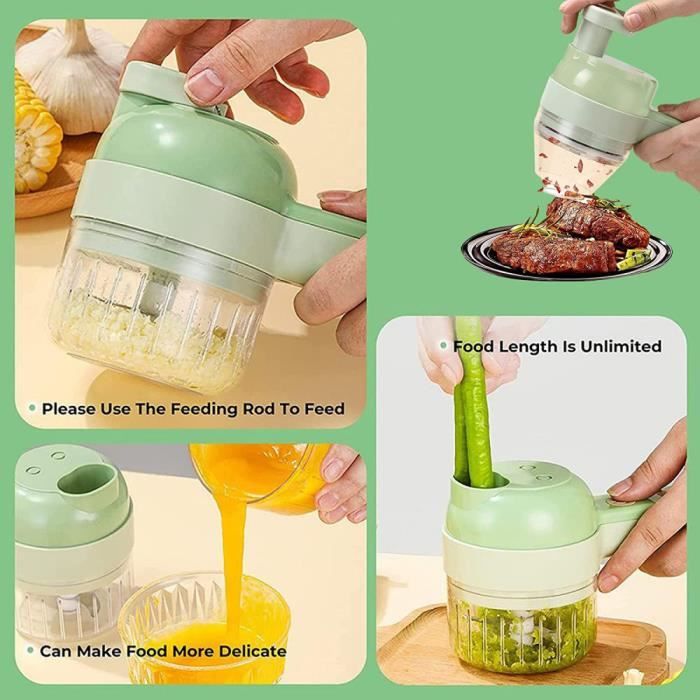 Coupe-légumes Multifonction Romon 15 En 1 - Avec 8 Lames Inox, Râpe, éplucheur, Presse - Pour Cubes, Bâtonnets, Tranches - 4