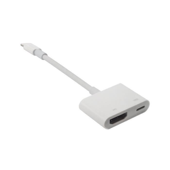 Qumox Adaptateur Lightning vers HDMI AV numérique TV pour Apple iPad iPhone  - Cdiscount Informatique