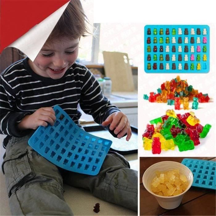Moule Bonbon Lot De 6 Moules à Bonbons En Silicone Contenant Des Mini Ours, Fruits, Cu0153ur, Dinosaure, Donut Avec 4 Compte-gouttes Pour Bonbons, Chocolat Moule A Bonbon