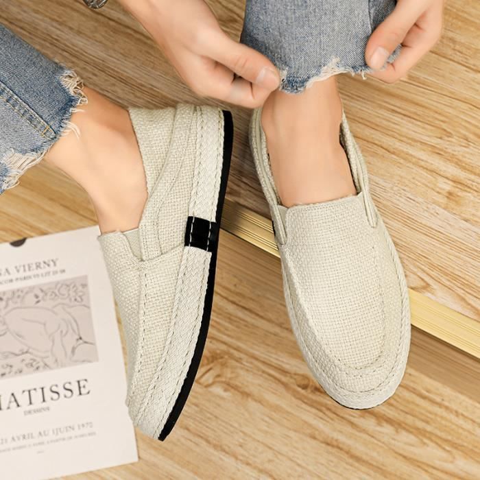 Espadrille homme sales semelle caoutchouc