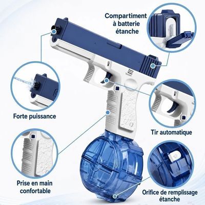 Pistolet Eau Portée 10m LED Pistolet à Eau électrique 60B - Jet