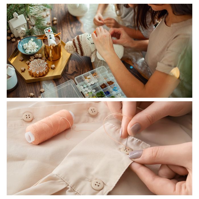 Sourcing Map Lot De 100 Boutons Ronds En Bois à 2 Trous Pour Couture, Loisirs Créatifs, Vêtements, 18 Mm, Rouge Et Marron