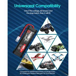 6 Celdas 139x48.8x25.5mm OVONIC Batería NiMH De 7.2 V Y 5200 MAh Con Conector TMY – 2 Unidades Para Coches RC, Camiones, Aviones, Barcos Y Drones, Mayor Duración Que El Original