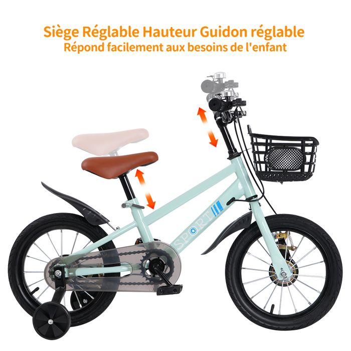 Vélo Enfant -MIPAN- Débutant Vélo 14 Avce Stabilisateurs+