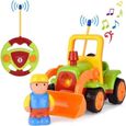 Jouet pour Enfant Garçon Fille 1 2 3 4 Ans, RC Voiture Télécommandé pour Enfant, Jouet Tracteur Jouet Voiture  (Vert)-0