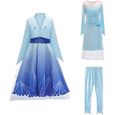 2019 Princesse Fille Robe Deguisement Reine des Neiges 2 Elsa Combinaison 3 pcs Veste/Robe/Pants Cosplay Costume-0