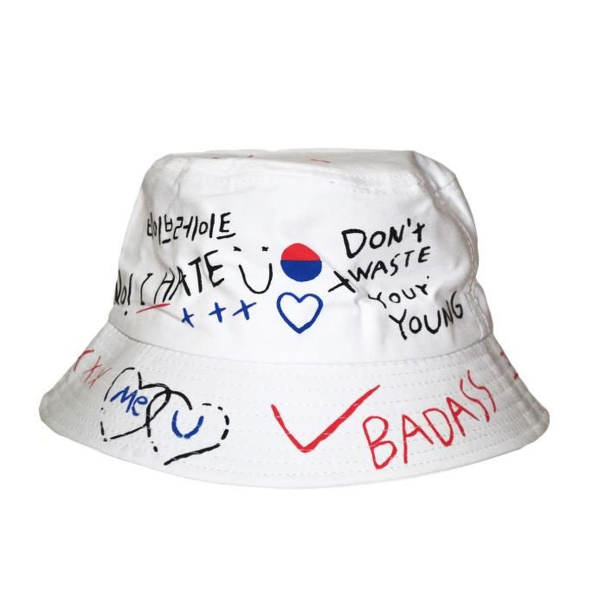 chapeau bob imprime graffitis tags street art couleur blanc gl boutik blanc blanc cdiscount pret a porter