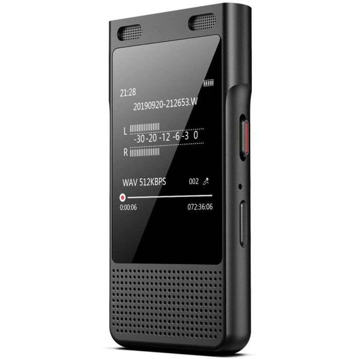 Vandlion Enregistreur Vocal 64Go, 1536Kbps Enregistreur Avec Réduction De Bruit, Dictaphone Avec Activation Vocale Pour Conférences Entretiens Réunions Classes