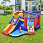 DREAMADE Château Gonflable pour Enfant avec Toboggan, Trampoline, Piscine, Mur d'Escalade, 383x313x182CM, Charge 120KG,Sans