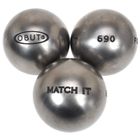 Obut MATCH IT – Boule De Pétanque 73 Mm, 680 G, Acier Inoxydable, Striée, Finition Argentée
