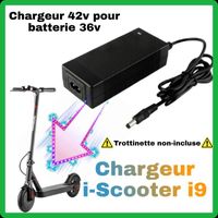 Chargeur 42v Iscooter i9 pour trottinette électrique Iscooter 36v [chargeur 42v pour batterie 36v]
