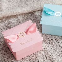 Kalavika 20 x Rose Boîte à Dragées Bonbons de bébé Fille Boîte en Papier pour fête d'anniversaire Baptême fête des Nouveau-nés 
