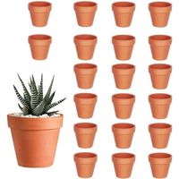 20 Pots en Terre Cuite,(3,5 x 3 cm) Pots de Plante en Argile, Mini Pots de Fleurs en Céramique avec Trou de Vidange, Pots de ROUGE