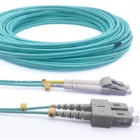 Elfcam® - Câble à Fibre Optique OM3 SC-UPC à LC-UPC Multimode Duplex 50-125um LSZH (2M)